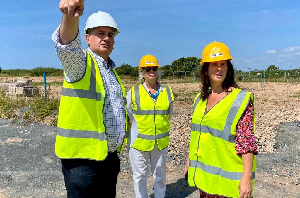 Joe Higginson, Janet Nuttall and Trudy Harrison On-Site at Wellbank Park, Cumbria